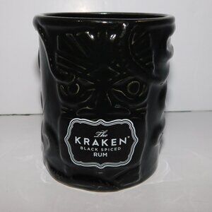The Kraken Spiced Rum Black Tiki Octopus Mug Cup 4" x 3.5" Glass